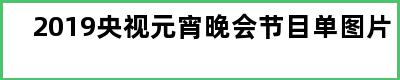 2019央视元宵晚会节目单图片