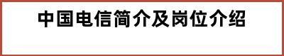 中国电信简介及岗位介绍