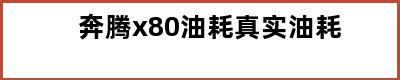 奔腾x80油耗真实油耗